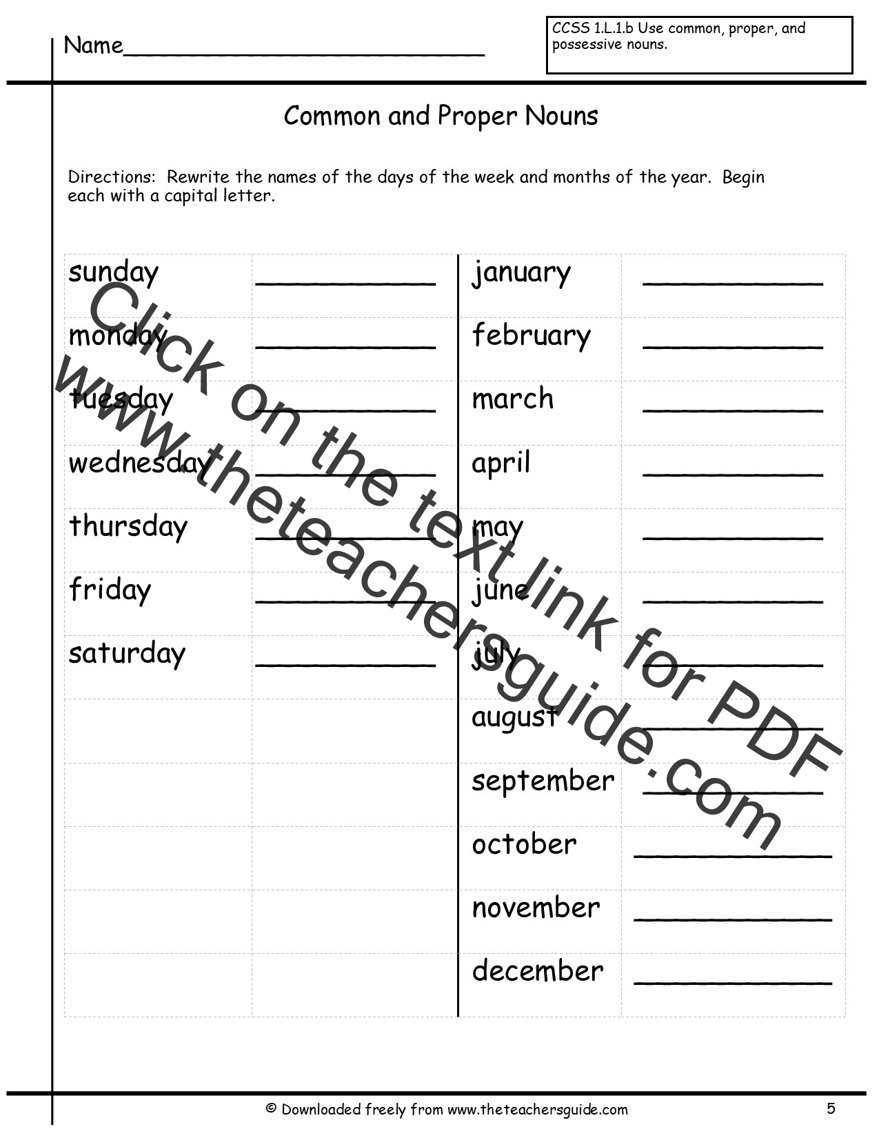 Wonders Second Grade Unit Two Week Three Printouts With Regard To Proper Nouns Worksheet 2nd Grade