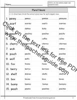 plural nouns worksheet