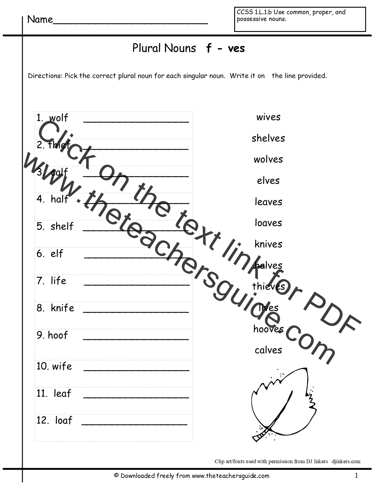 Singular And Plural Nouns Worksheets From The Teacher s Guide