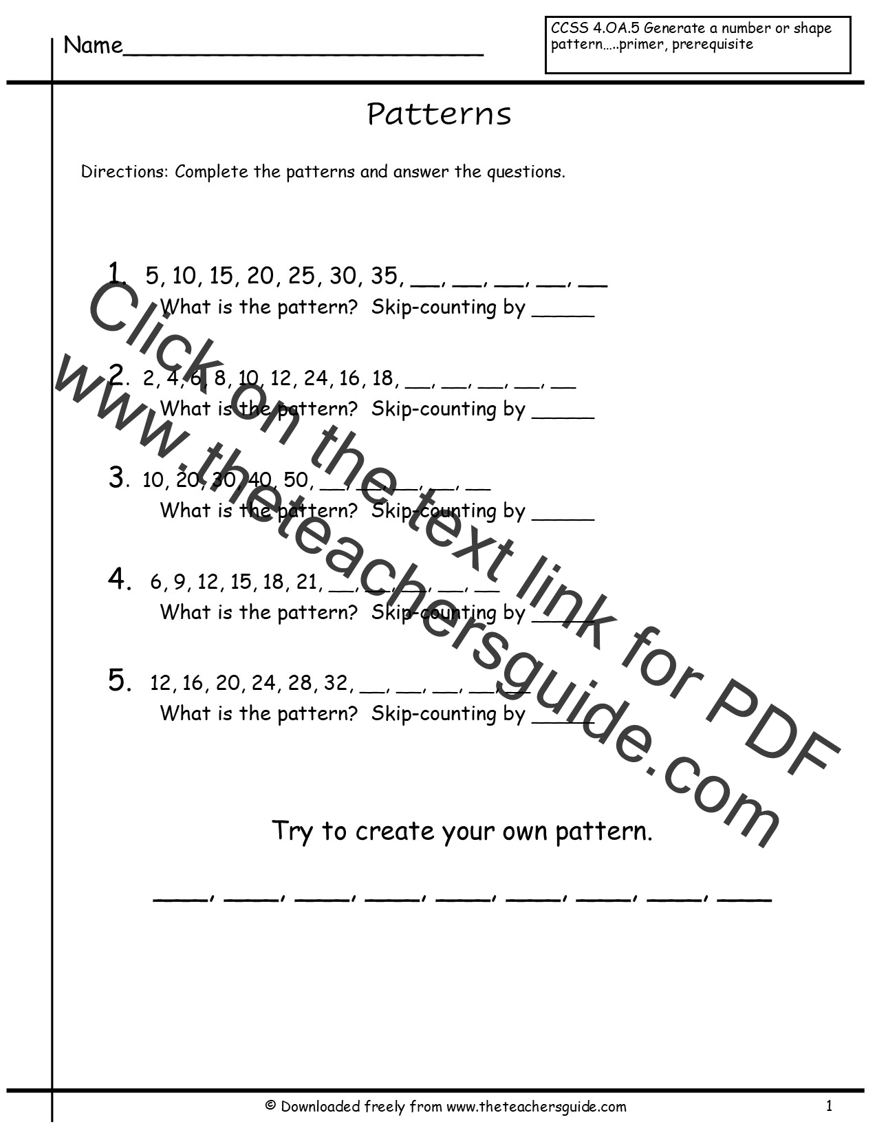 patterns-worksheets-from-the-teacher-s-guide