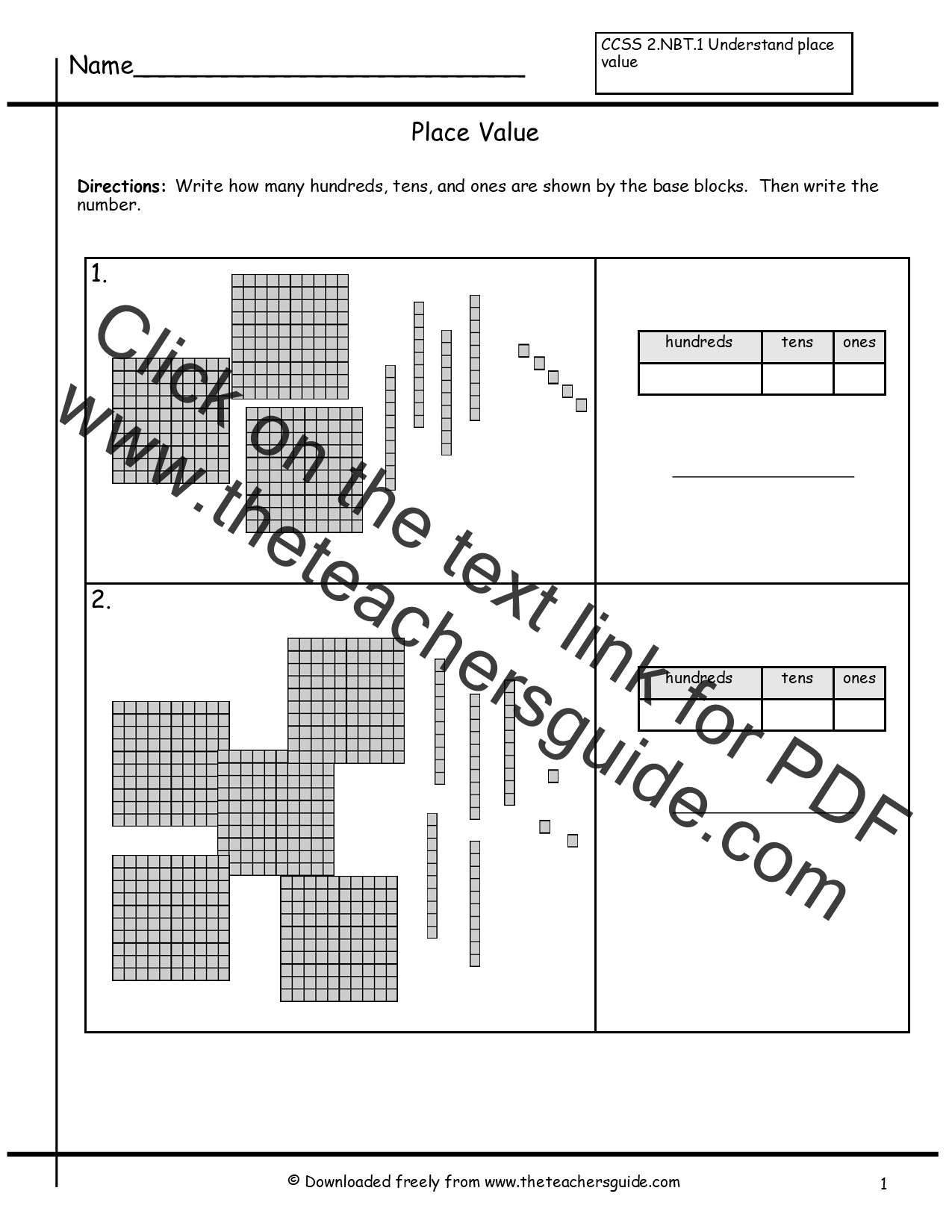 Place Value Worksheets From The Teacher s Guide