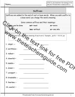 suffixes worksheets