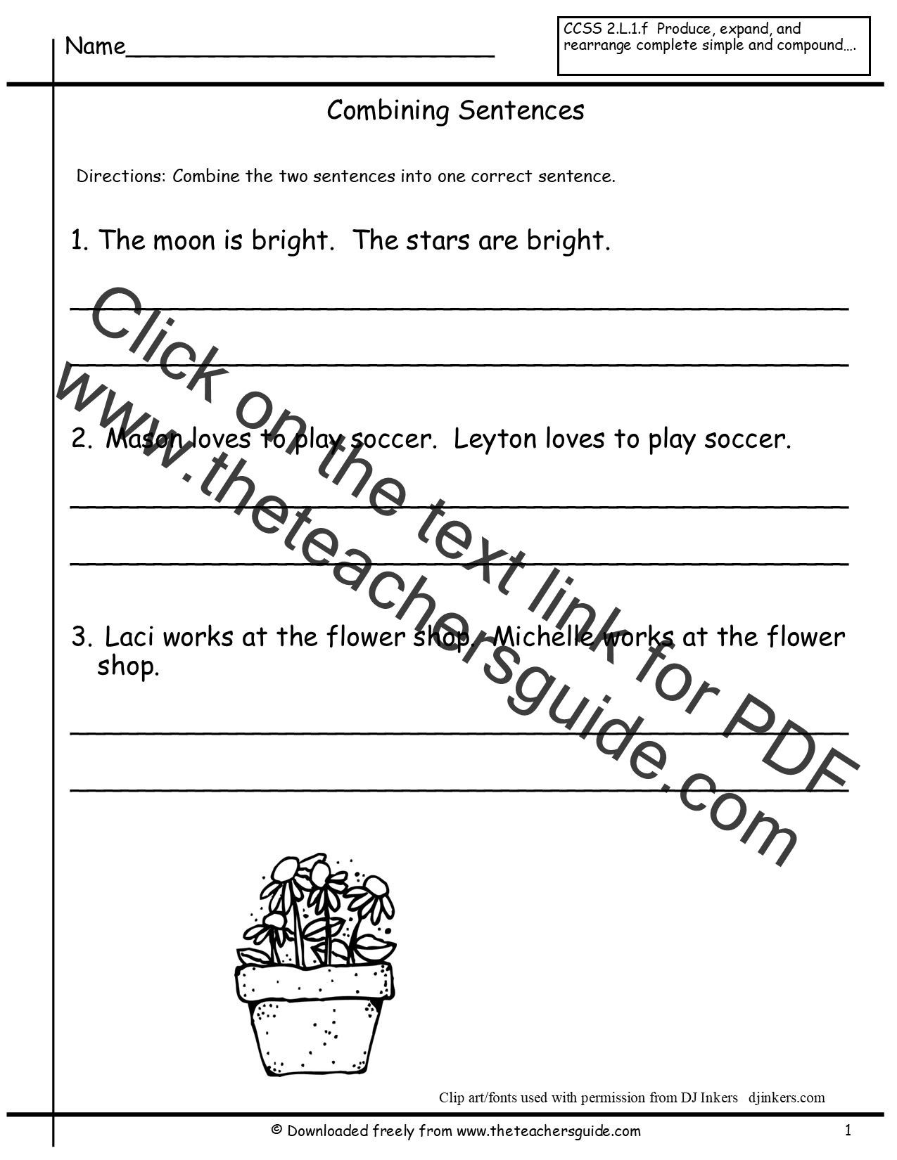 Worksheet Sentences