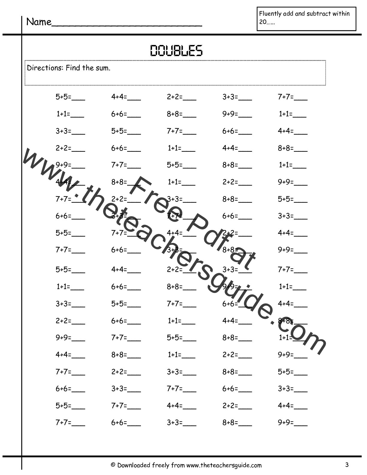 Single Digit Addition Worksheets From The Teacher s Guide