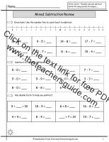 mixed subtraction review worksheet