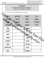 antonyms worksheet