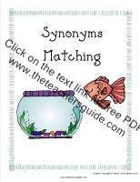 synonyms matching game printout