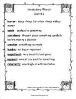 third grade wonders unit five week one vocabulary words