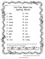 third grade mcgrawhill  wonders unit one week one  spelling words list