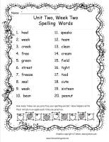 mcgraw hill wonders third grade unit two week two spelling words