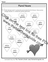 valentines day plural nouns worksheet