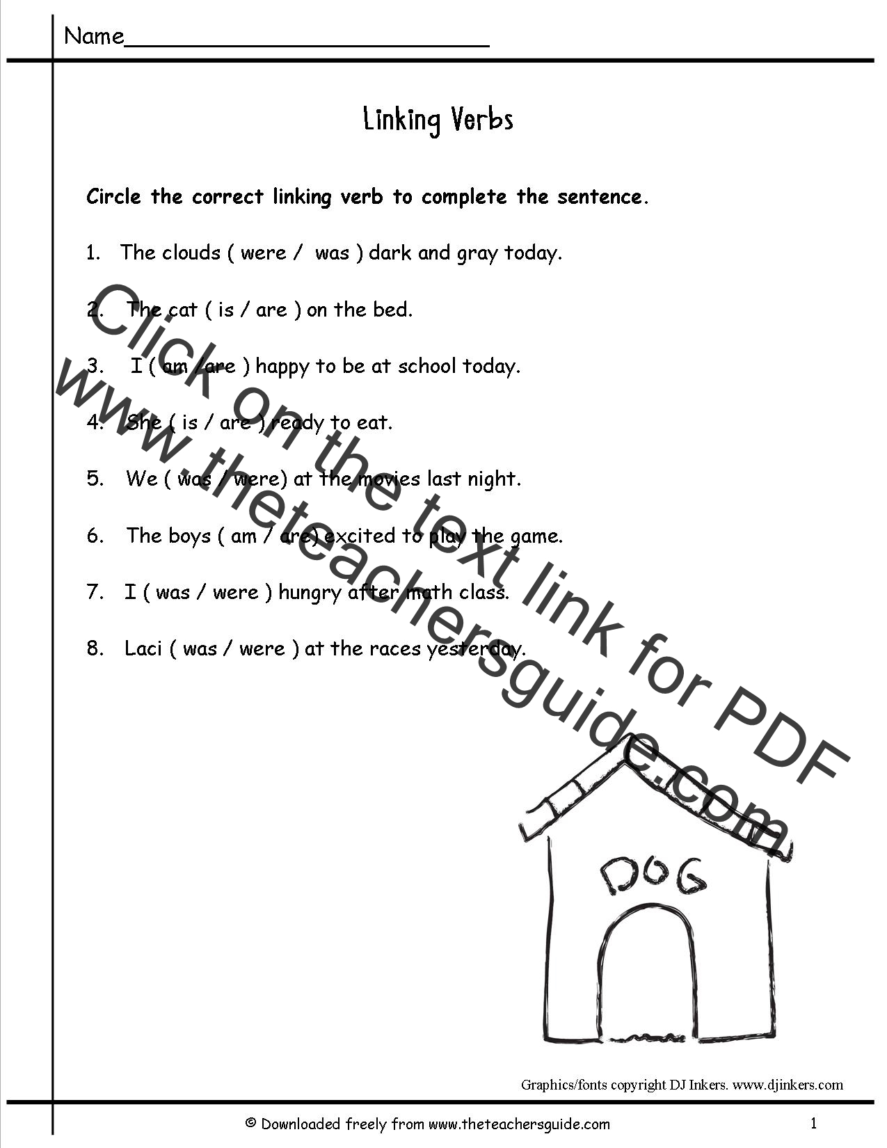 p-primary-list-of-linking-verbs-template-printable