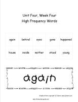 wonders unit four week four printout  high frequency words cards