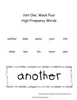 wonders unit one week four high frequency words printout