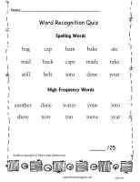 wonders unit one week four spelling quiz printout