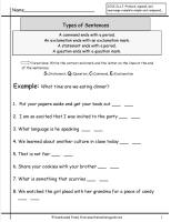types of sentences worksheet