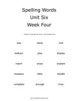 second grade wonders unit six week four printout spelling words cards