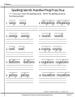 second grade wonders unit six week four printout spelling handwriting