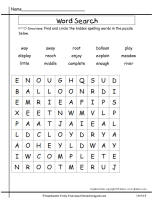 second grade wonders unit six week four printout spelling wordsearch