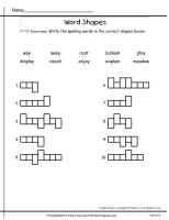 second grade wonders unit six week four printout spelling word shapes