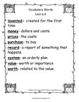 second grade wonders unit six week four printout vocabulary words