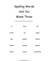second grade wonders unit six week three printout spelling words cards