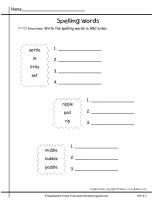 second grade wonders unit six week three printout spelling abc order