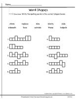 second grade wonders unit six week two printouts spelling word shapes