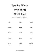 second grade wonders unit three week four spelling words cards