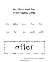 second grade wonders unit three week four high frequency words