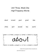 wonders second grade unit three week one high frequency words