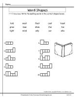 second grade wonders unit three week three spelling word shapes