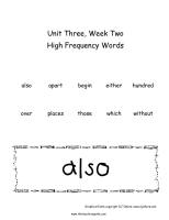 wonders second grade unit 3 week two high frequency words cards