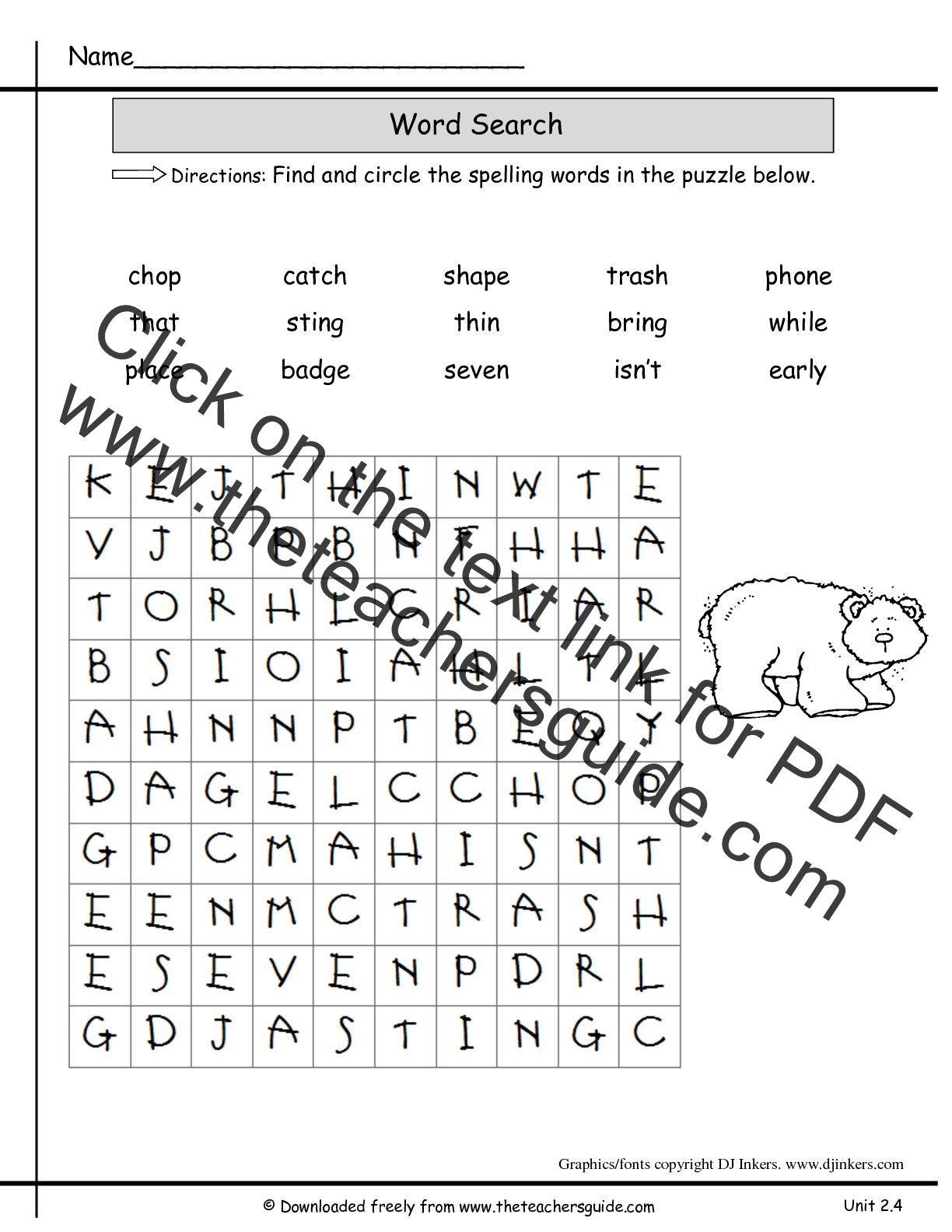 spelling test generator circle the correct word
