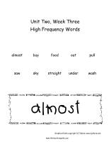 wonders 2nd grade unit two week three high frequency words cards