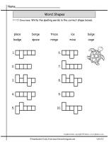 wonders 2nd grade unit two week three spelling words shapes worksheet