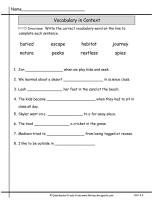 wonders 2nd grade unit two week three vocabulary in context worksheet