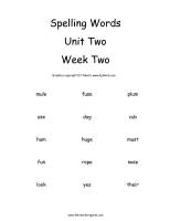 wonders unit two week two spelling words cards printout