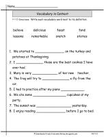 wonders unit two week two vocabulary in context worksheet