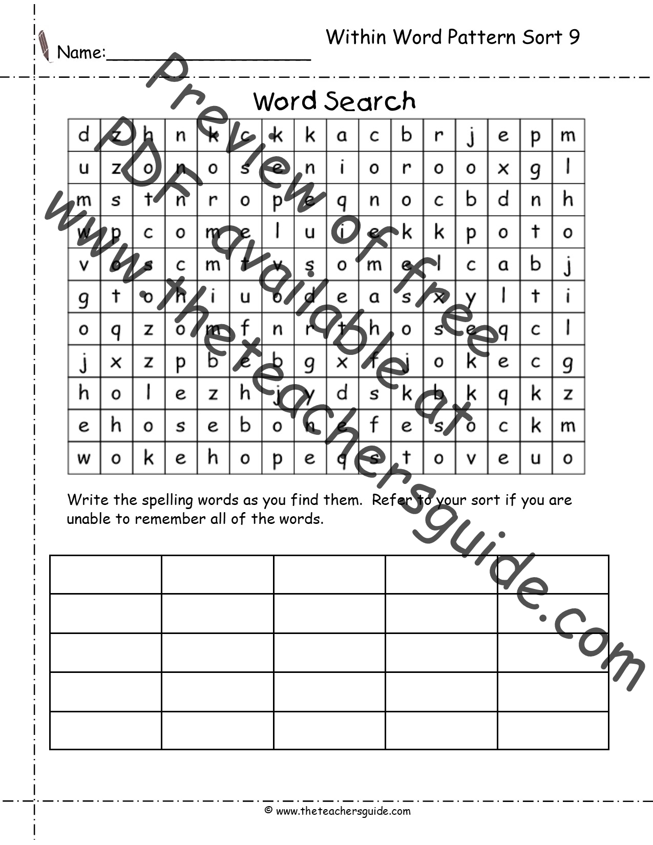 Words Their Way Within Word Patterns Worksheets Intended For Words Their Way Blank Sort Template