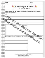 100th day of school worksheet