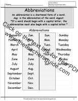 abbreviations worksheet