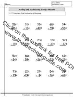adding and subtracting money amounts