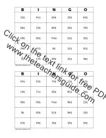 bingo worksheet