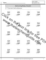 subtracting money amounts