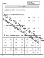 even or odd worksheet