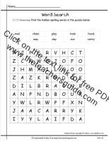 first grade wonders unit four week one printout spelling wordsearch