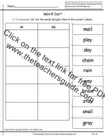 first grade wonders unit four week one printout spelling word sort