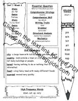 first grade wonders unit one week two weekly outline