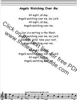 angles watching over me lyrics printout